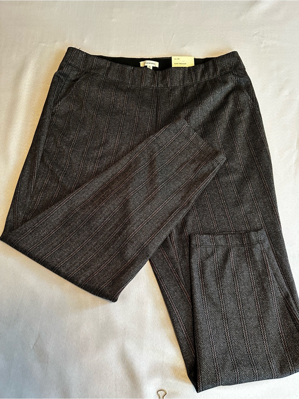 Max Studio Black & White Herringbone Slim Trousers - Picture 3 of 9